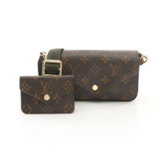 Louis Vuitton Multi Pochette Felicie Shoulder Bag Brown Green - Picture 1 of 8